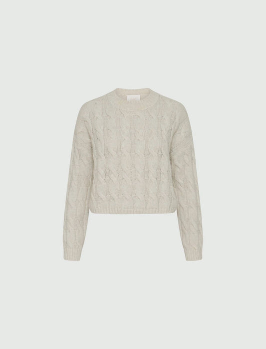 Cropped-Pullover mit Zopfmuster CLARINO