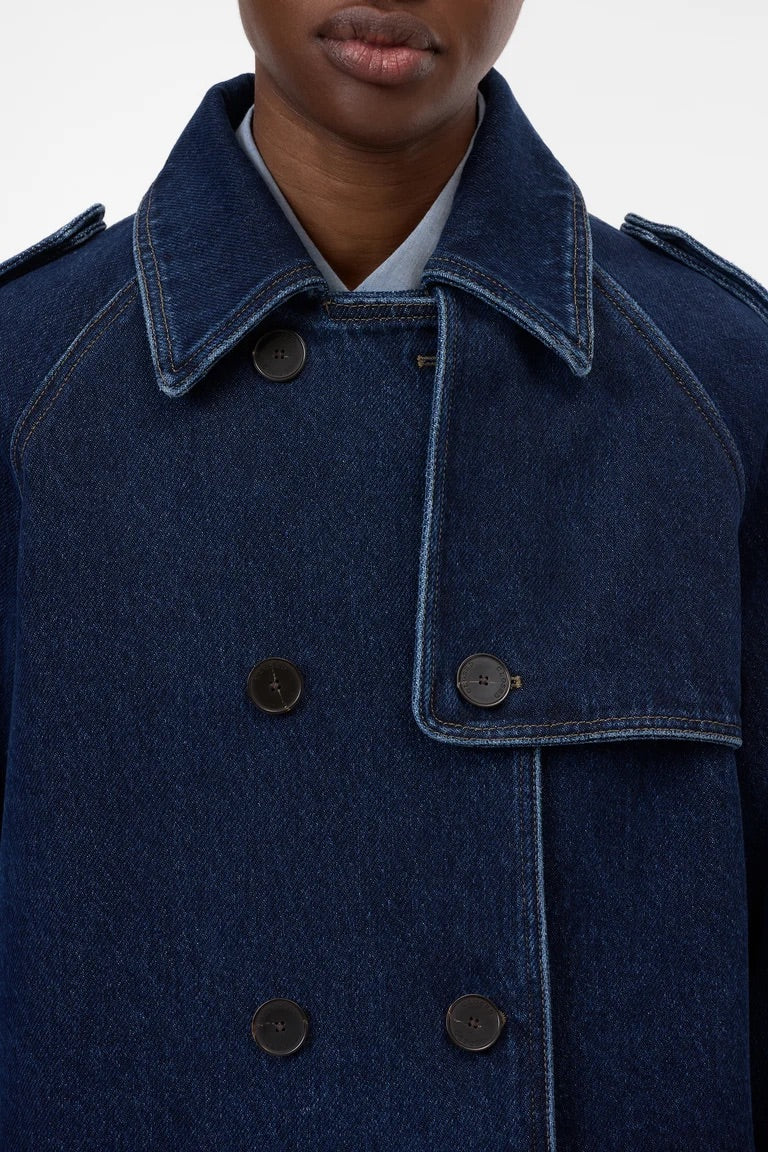 Cropped Trench aus Denim