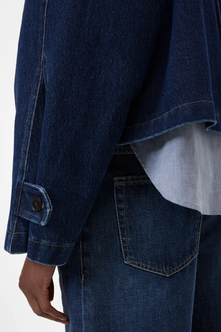 Cropped Trench aus Denim